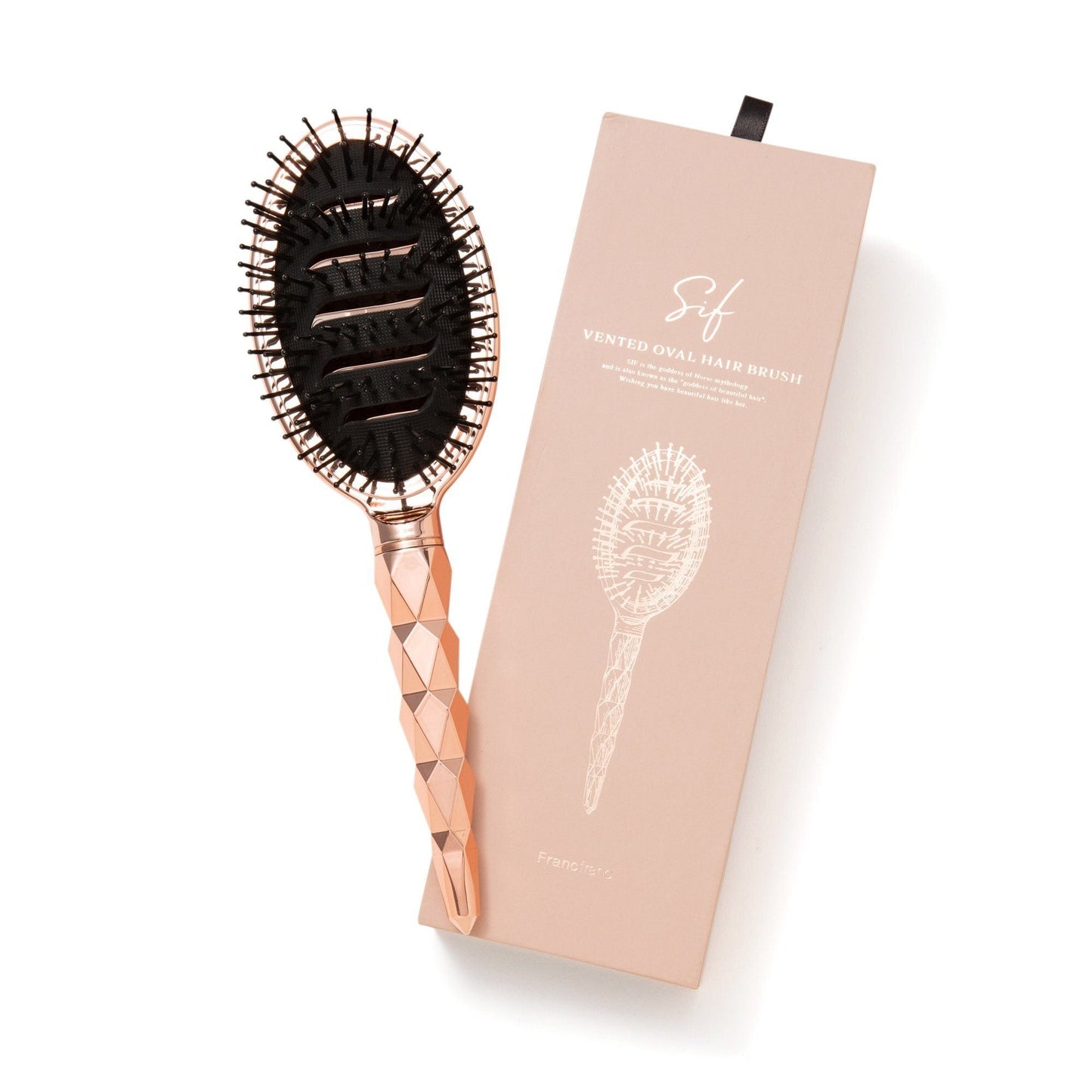 Sif Vent Oval Hairbrush Shiny Pink Gold