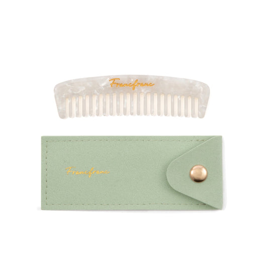 Compact Comb With Pouch S White
