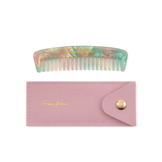 Compact Comb With Pouch S Light Green
