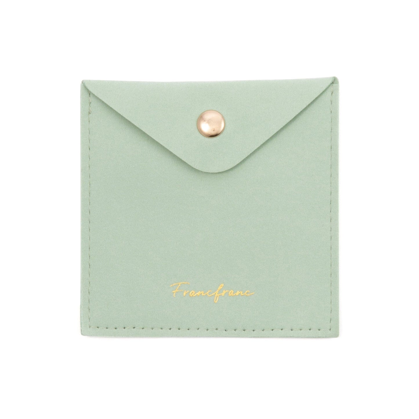 Compact Mirror With Pouch  White