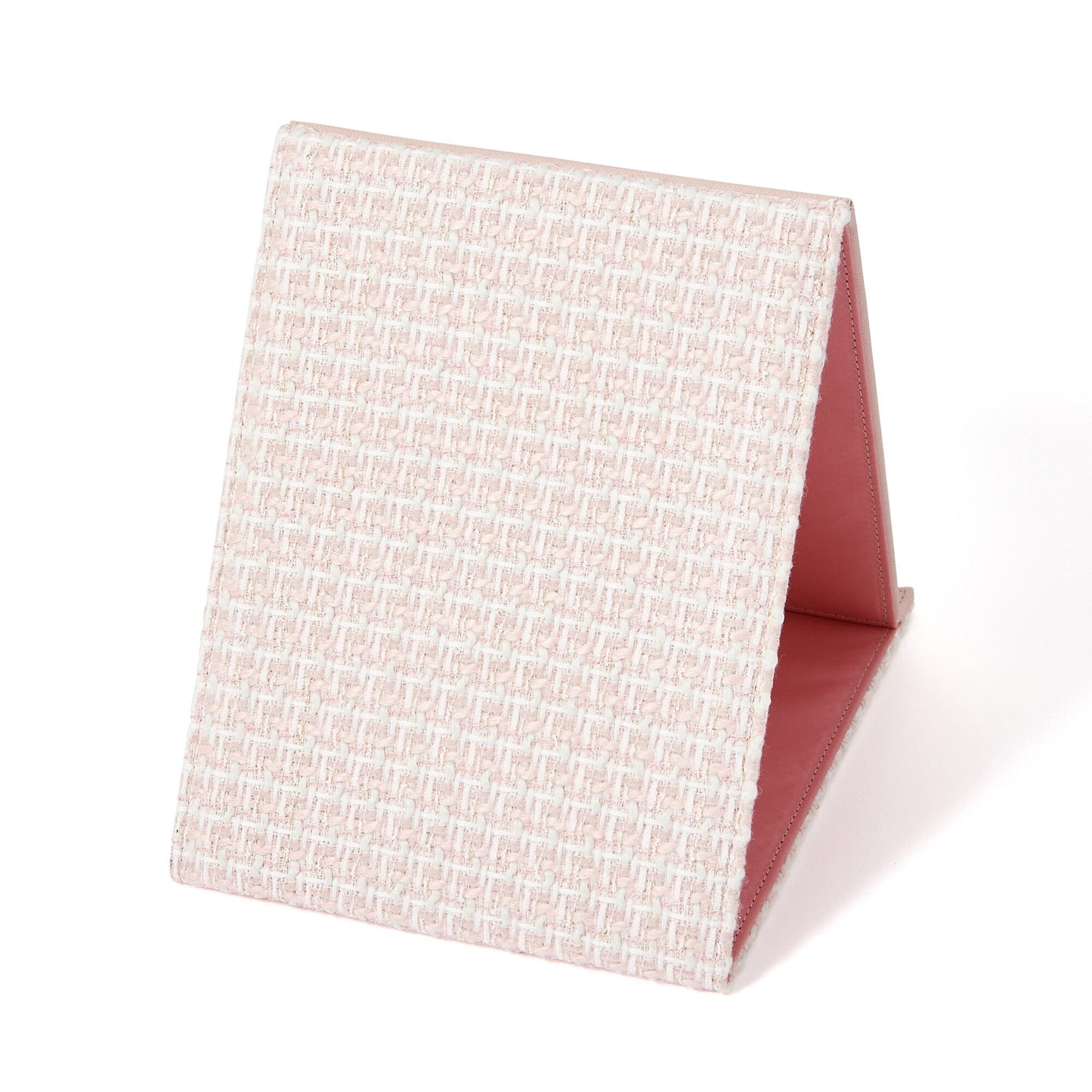 Tweed Foldable Mirror L Pink