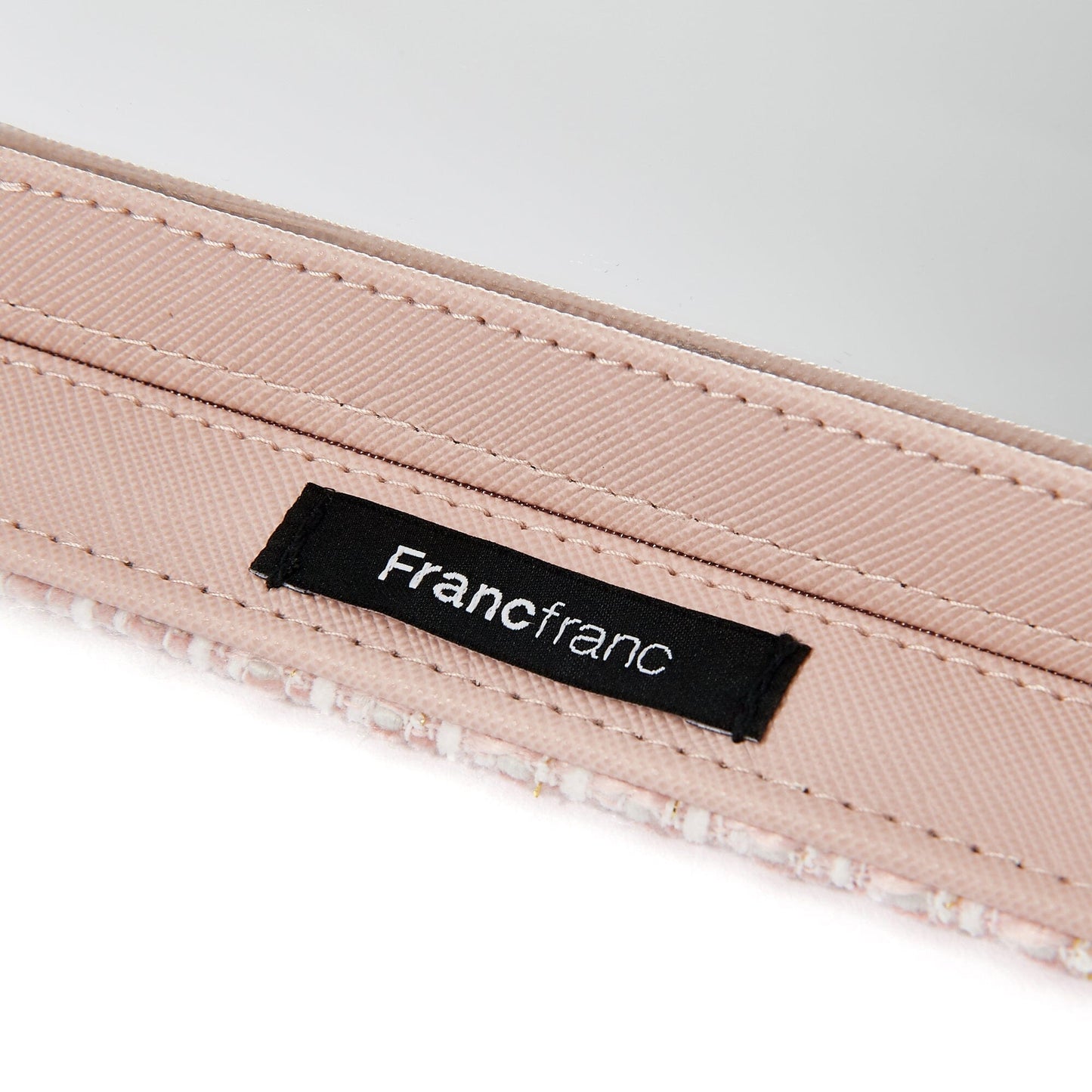 Tweed Foldable Mirror L Pink